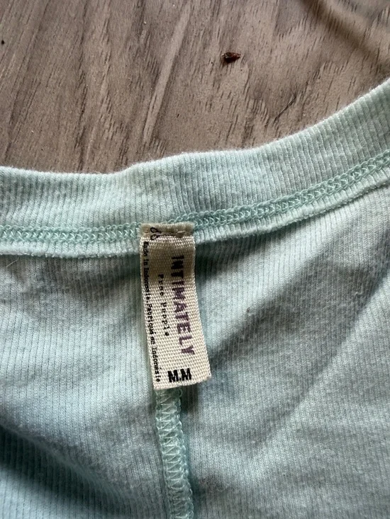 Free People Light Mint V-Neck Cropped Tank - Picture 2 of 4